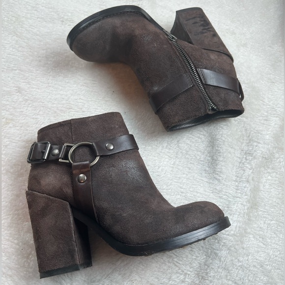 Ash Falcon Black Leather Moto Ankle Boots Harness Booties Womens 37 - Picture 3 of 7